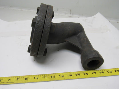 2-1/2FL24 2-1/2" X 1-1/4" Cast Steel Pipe 90° Cleanout W/Flange