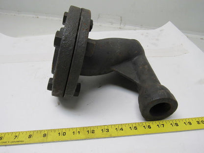 2-1/2FL24 2-1/2" X 1-1/4" Cast Steel Pipe 90° Cleanout W/Flange