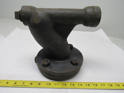 2-1/2FL24 2-1/2" X 1-1/4" Cast Steel Pipe 90° Cleanout W/Flange