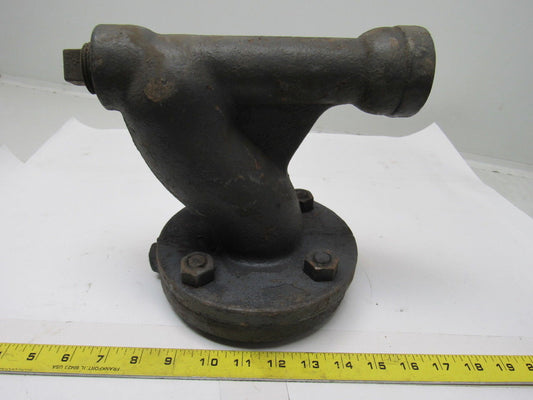 2-1/2FL24 2-1/2" X 1-1/4" Cast Steel Pipe 90° Cleanout W/Flange