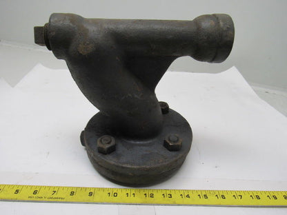 2-1/2FL24 2-1/2" X 1-1/4" Cast Steel Pipe 90° Cleanout W/Flange
