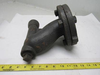 2-1/2FL24 2-1/2" X 1-1/4" Cast Steel Pipe 90° Cleanout W/Flange