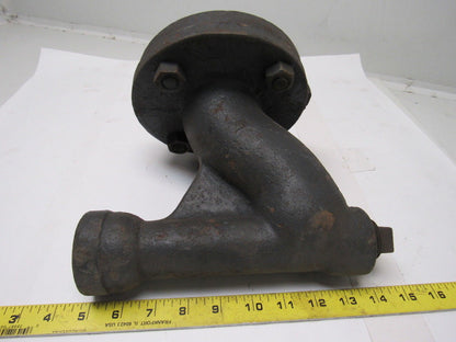 2-1/2FL24 2-1/2" X 1-1/4" Cast Steel Pipe 90° Cleanout W/Flange