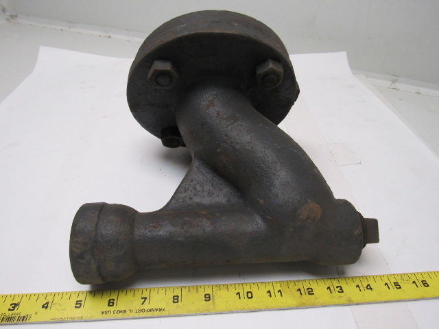 2-1/2FL24 2-1/2" X 1-1/4" Cast Steel Pipe 90° Cleanout W/Flange