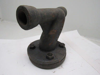 2-1/2FL24 2-1/2" X 1-1/4" Cast Steel Pipe 90° Cleanout W/Flange
