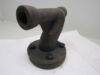 2-1/2FL24 2-1/2" X 1-1/4" Cast Steel Pipe 90° Cleanout W/Flange
