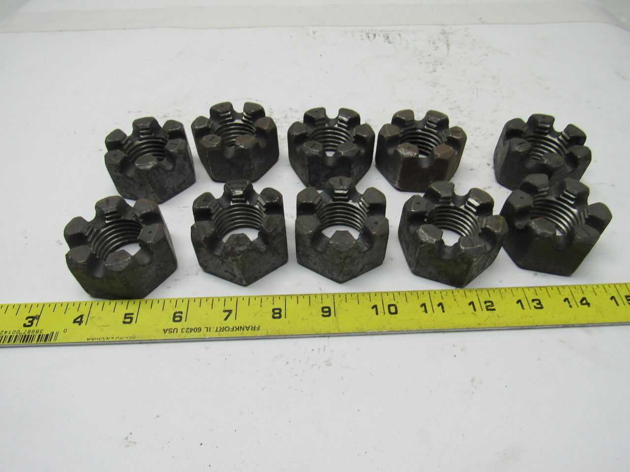 1-1/4"-7 Plain Finish Steel Slotted Castle Nut Lot of 10
