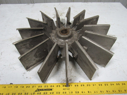 19-1/4" OD Straight Aluminum Radial Fan 15 Blade 1-3/8" ID Bushing