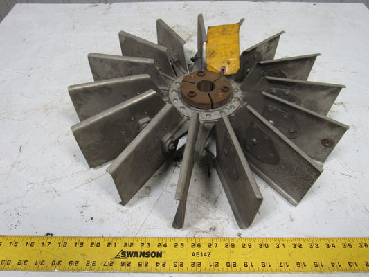 19-1/4" OD Straight Aluminum Radial Fan 15 Blade 1-3/8" ID Bushing