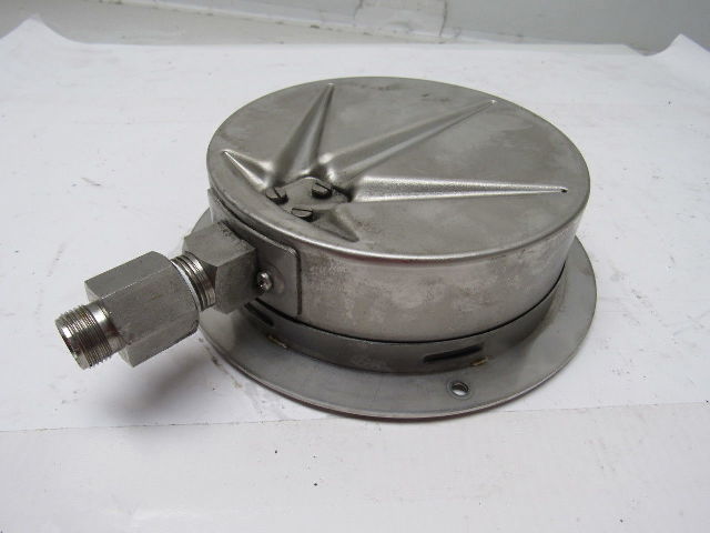 Noshok 6" Flanged Mount Liquid Filled Pressure Gauge 0-1000 Psi 1/2" Npt Bottom