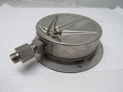 Noshok 6" Flanged Mount Liquid Filled Pressure Gauge 0-1000 Psi 1/2" Npt Bottom