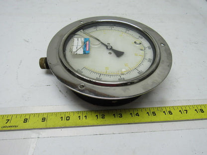 VDO 6" Flanged Mount Liquid Filled Pressure Gauge 0-1000 Psi 1/2" Npt Bottom