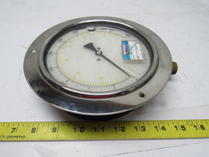 VDO 6" Flanged Mount Liquid Filled Pressure Gauge 0-1000 Psi 1/2" Npt Bottom