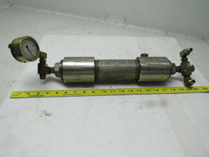 Camco 304 Stainless 2" Dia. Accumulator W/0 to 600PSI Brass Gauge