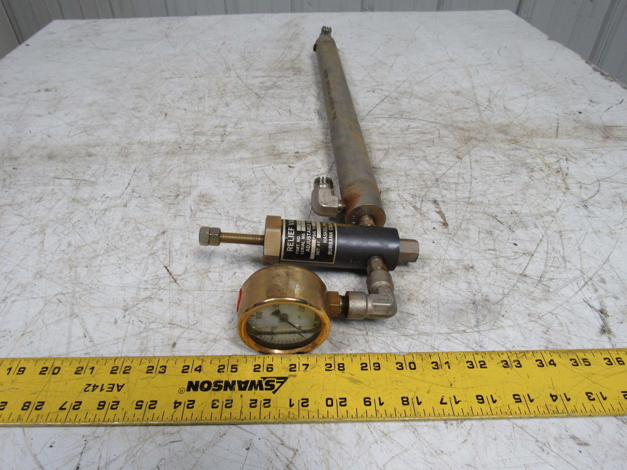 Haskel 28440-1 Adjustable Relief Valve 300-3000PSI W/20" X 1.5" Plenum Chamber
