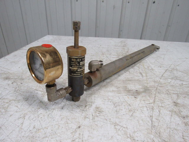 Haskel 28440-1 Adjustable Relief Valve 300-3000PSI W/20" X 1.5" Plenum Chamber
