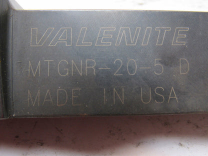 Valenite MTGNR-20-5D 1-1/4" Square Shank Tool Holder 6" Length