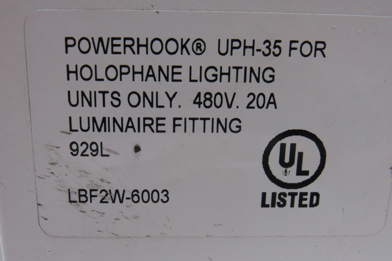 Powerhook UPH-35 For Holophane Lighting 480V-20A Luminaire Fitting