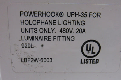 Powerhook UPH-35 For Holophane Lighting 480V-20A Luminaire Fitting