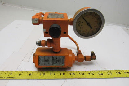Racine FF5 NHPS 02S Air Bleed Valve 3000psi 25to40Gpm W/Gauge Isolator