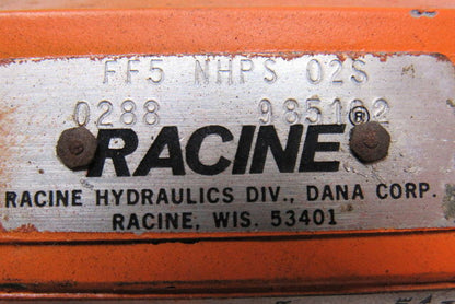 Racine FF5 NHPS 02S Air Bleed Valve 3000psi 25to40Gpm W/Gauge Isolator