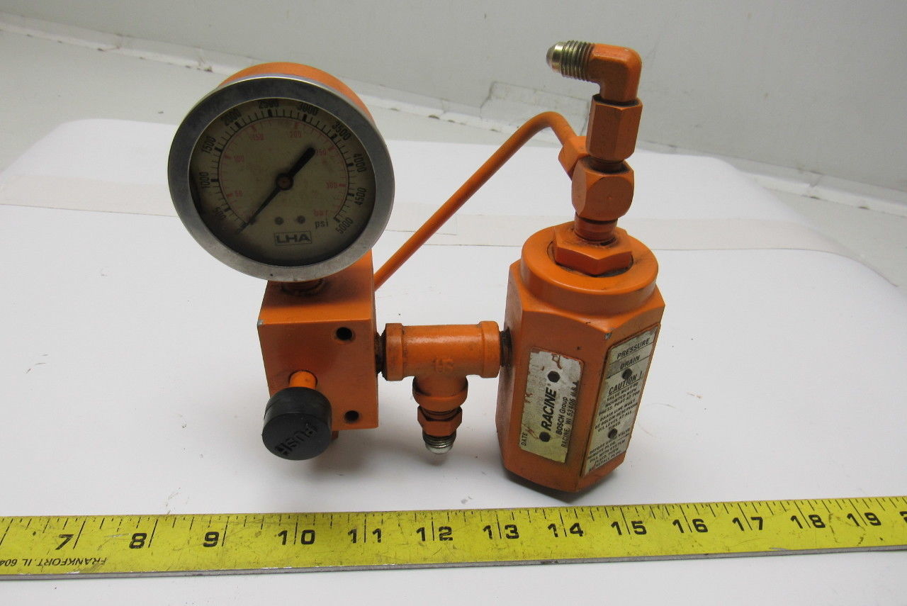 Racine FF5 NHPQ 02S Air Bleed Valve 3000psi 25to40Gpm W/Gauge Isolator