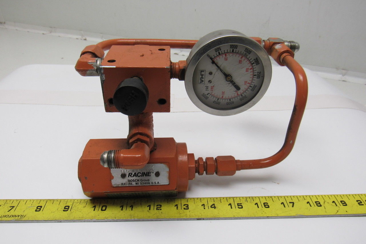 Racine FF5 NHPS 02S Air Bleed Valve 3000psi 4.0Gpm W/Gauge Isolator