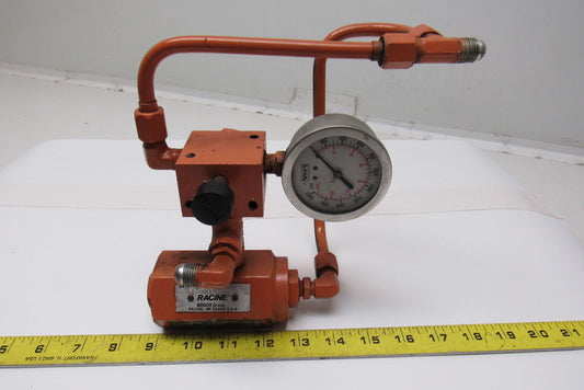 Racine FF5 NHPS 02S Air Bleed Valve 3000psi 4.0Gpm W/Gauge Isolator