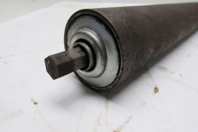 1.9" Dia Steel Gravity Conveyor Roller 23" Frame 7/16 Hex Shaft Lot of 4