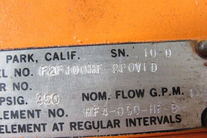 PTI F2F100HF-BPOVFD 5" X 20" Aluminum Inline Filter Housing W/1-1/2" Ports
