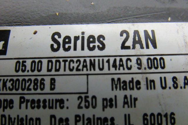 Parker 05.00DDTC2ANU14AC9.00 2AN Series Pneumatic Air Cylinder 5" Bore 9" Stroke