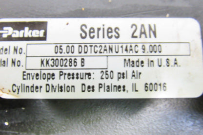 Parker 05.00DDTC2ANU14AC9.00 2AN Series Pneumatic Air Cylinder 5" Bore 9" Stroke