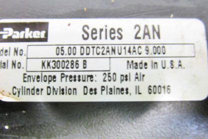 Parker 05.00DDTC2ANU14AC9.00 2AN Series Pneumatic Air Cylinder 5" Bore 9" Stroke
