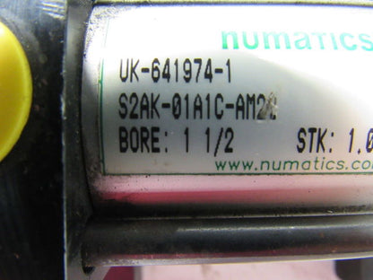 Numatics S2AK-01A1C-AM22 Pneumatic Air Cylinder 1-1/2" Bore 1" Stroke