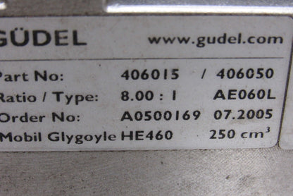 Gudel 406015 / 406050 Aluminum Automation Speed Reducer Gear Box 8:1 Ratio