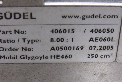 Gudel 406015 / 406050 Aluminum Automation Speed Reducer Gear Box 8:1 Ratio