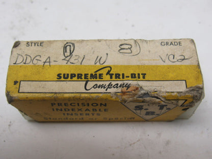 Supreme TRI-BIT Indexable Insert Cutting Tool Style 431W Grade VC2 Lot of 7