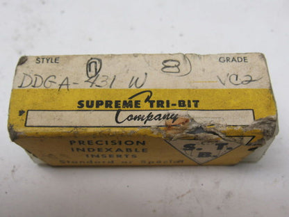Supreme TRI-BIT Indexable Insert Cutting Tool Style 431W Grade VC2 Lot of 7