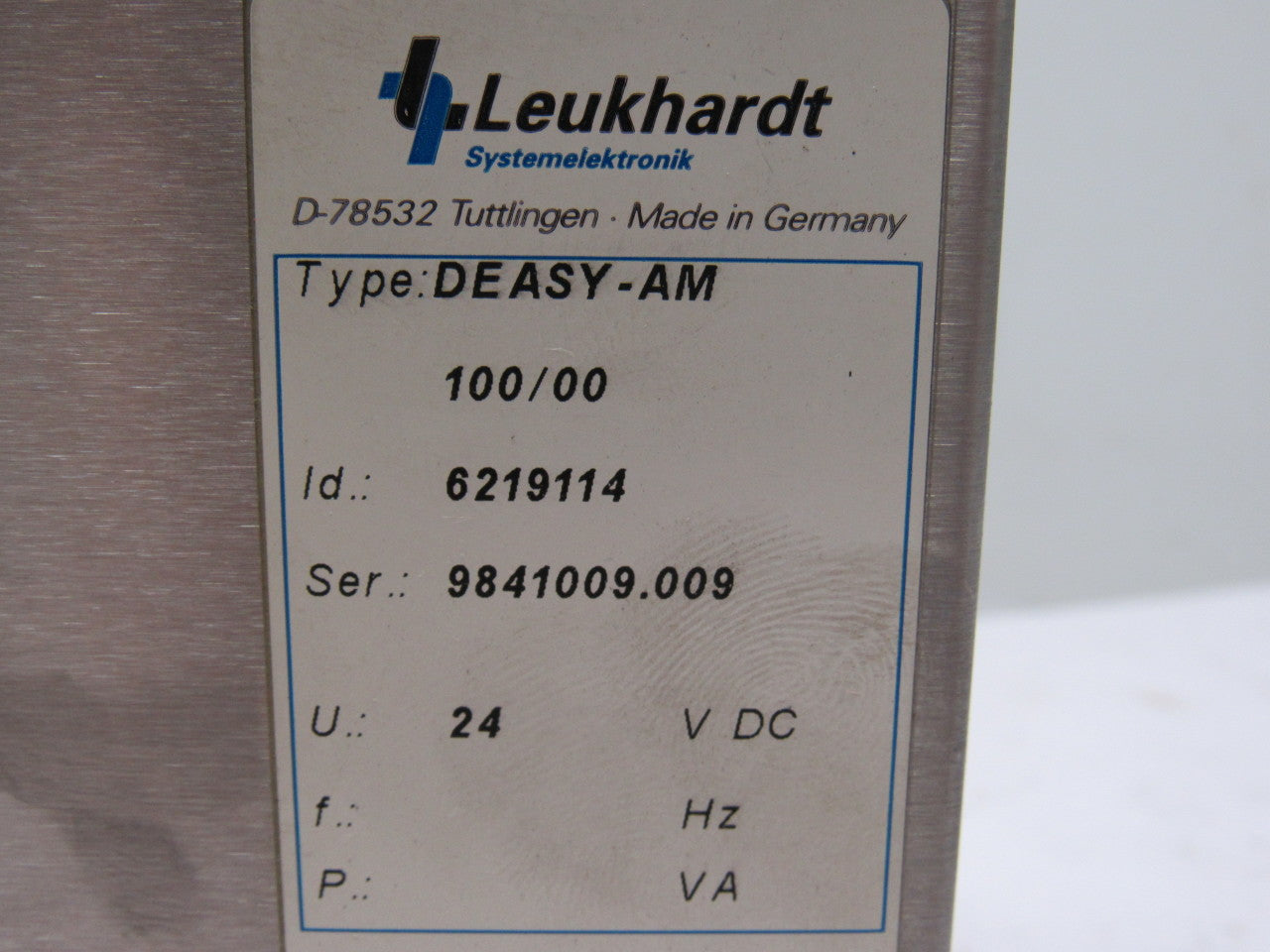 Leukhardt 100/00 6219114 Type DEASY-AM PLC Controller