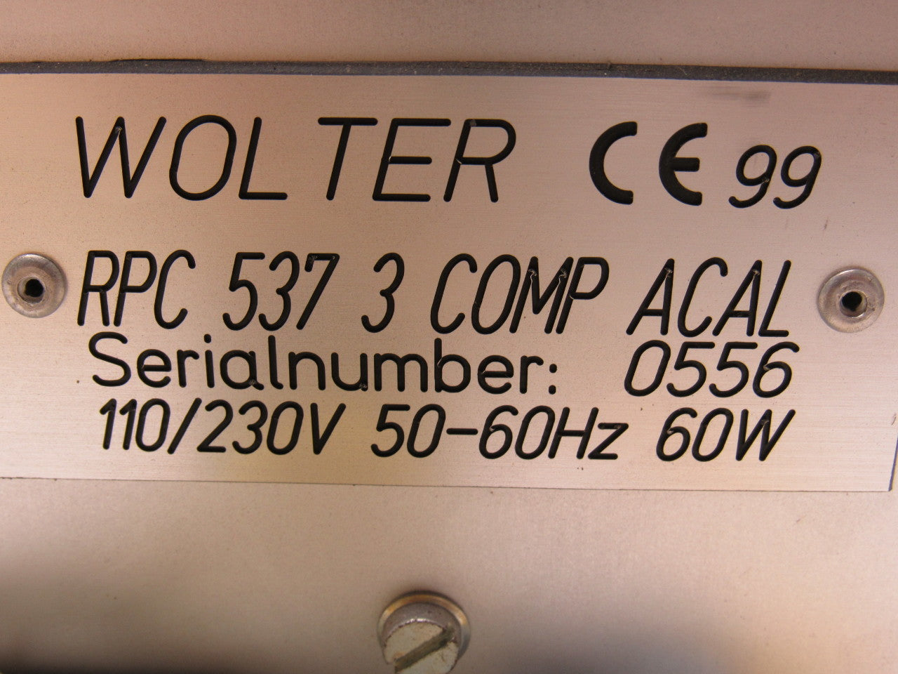 Wolter RPC 537 3 COMP ACAL 110/230V 50/60 Hz 60W Programmer Controller Assembly