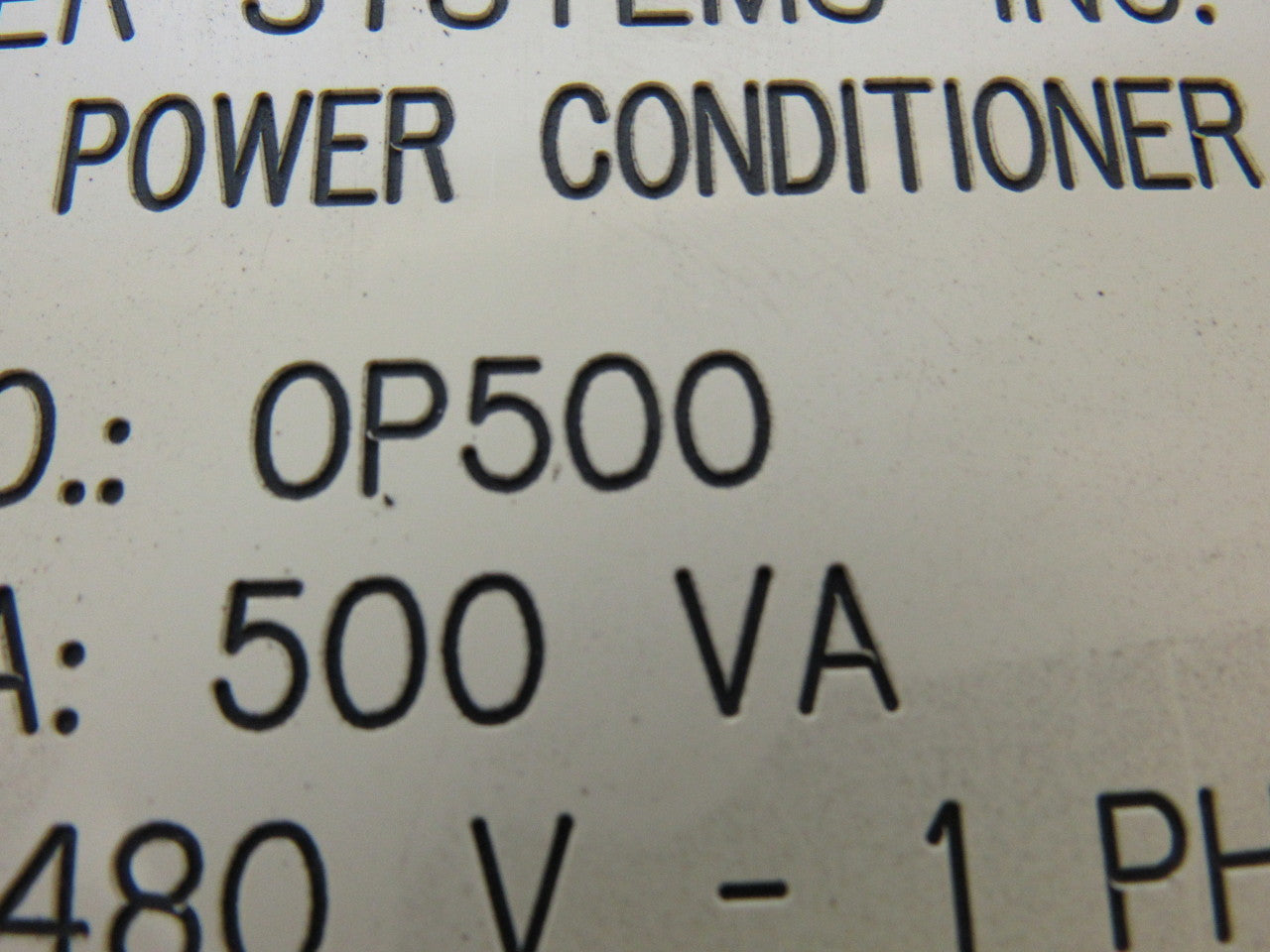 On Power Systems OP500 Power Conditioner Transformer 500VA 480V Pri 120V Sec.