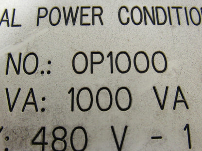 On Power Systems OP1000 Power Conditioner Transformer 1000VA 480V Pri 120V Sec.