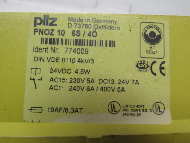 Pilz 774003 PNOZ 10 6S/4O Safety Relay Terminal Block