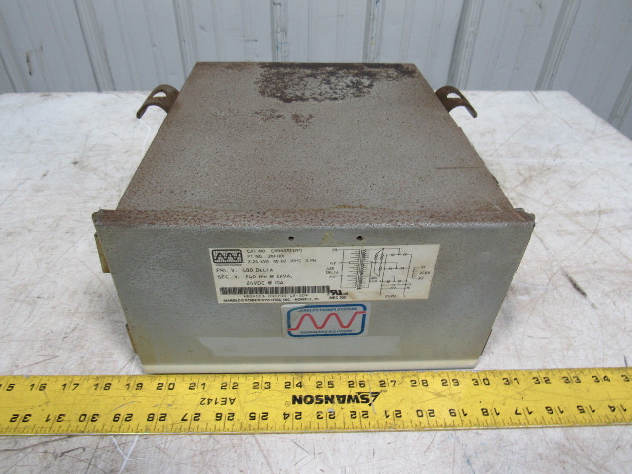 Marelco Power Systems 201-1101 2.24KVA Transformer 480V Pri 120V/24VDC Sec
