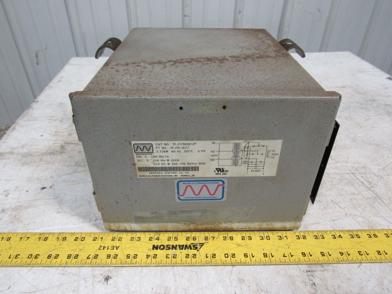 Marelco Power Systems M-201-1077 2.72KVA Transformer 480V Pri 120V/24VDC Sec