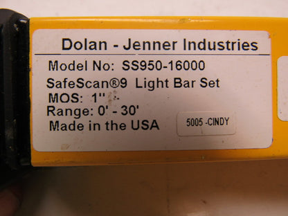 Dolan-Jenner SS950-16000 Safescan 9 Safety Light Bar Curtain Set 30' Max Range