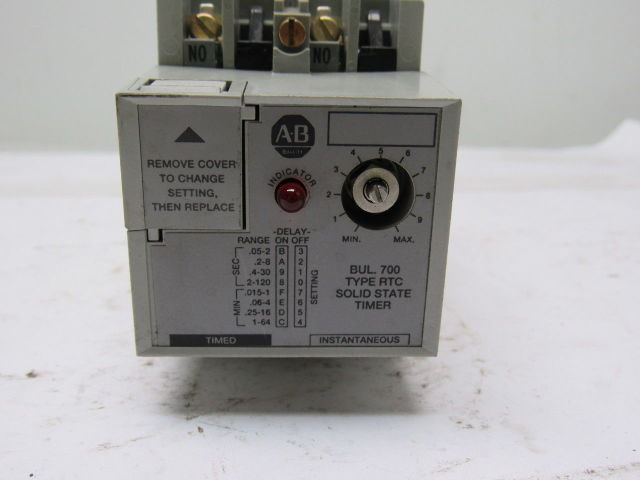 A-B Allen Bradley 700-RTC10100U24 Series A Adjustable Relay Time 24vdc
