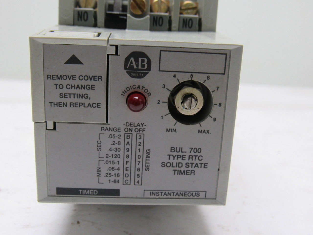 A-B Allen Bradley 700-RTC20100U24 Series A Solid State Adjustable Timing Relay