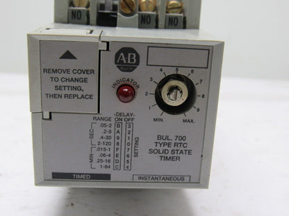 A-B Allen Bradley 700-RTC20100U24 Series A Solid State Adjustable Timing Relay