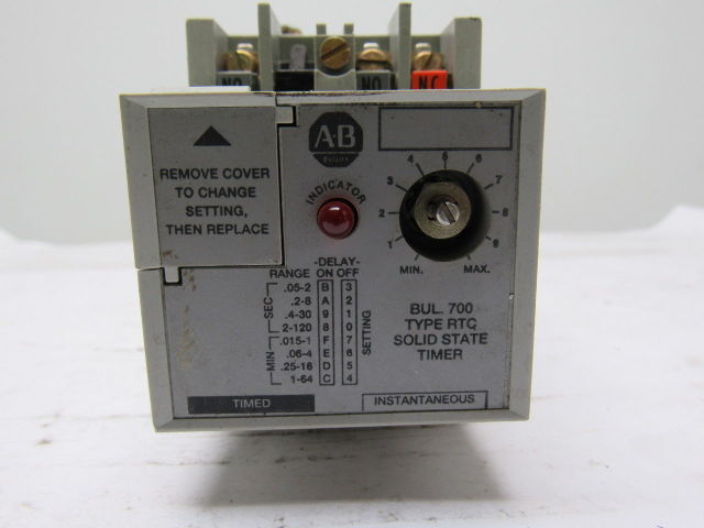 A-B Allen Bradley 700-RTC1110OU24 Series A Solid State Adjustable Timing Relay